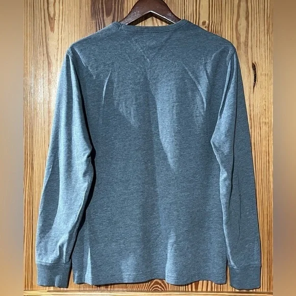 Tommy Hilfiger 1985 Raised Logo Gray Long Sleeve Heavyweight T-Shirt - Picture 7 of 9